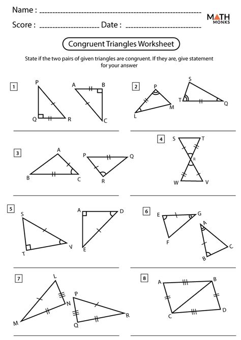 Rashad says that if all the <b>sides</b> of one triangle have the same length as the corresponding <b>sides</b> in their image, then the triangles will be <b>congruent</b>. . Congruent sides worksheet